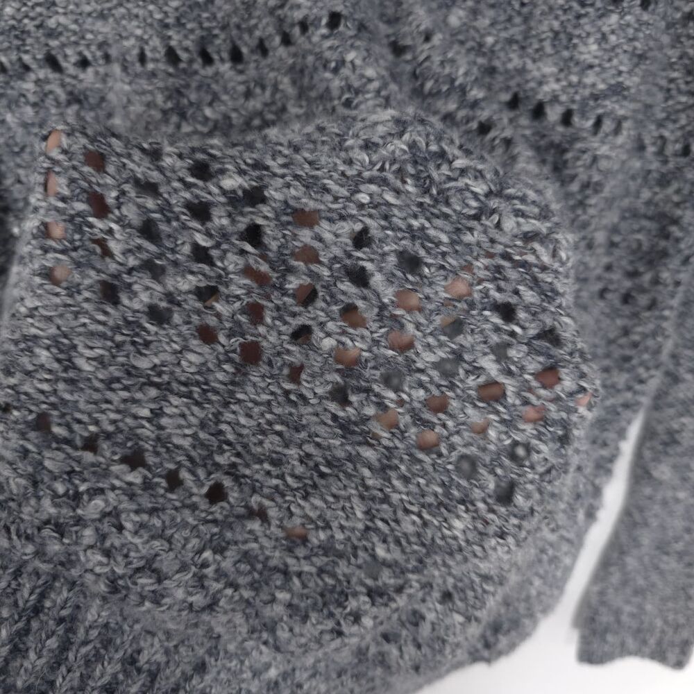 ABERCROMBIE & FITCH Womens Sweater SMALL Gray Cozy Open Knit Pullover - Picture 7 of 10